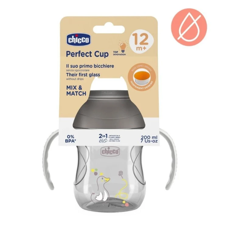 Kubek 360` do nauki samodzieln picia 200ml szary
