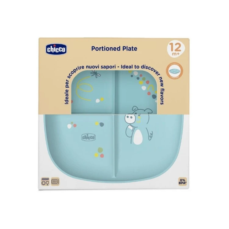 Talerz 3-dzielny niebieski 12m+, Chicco