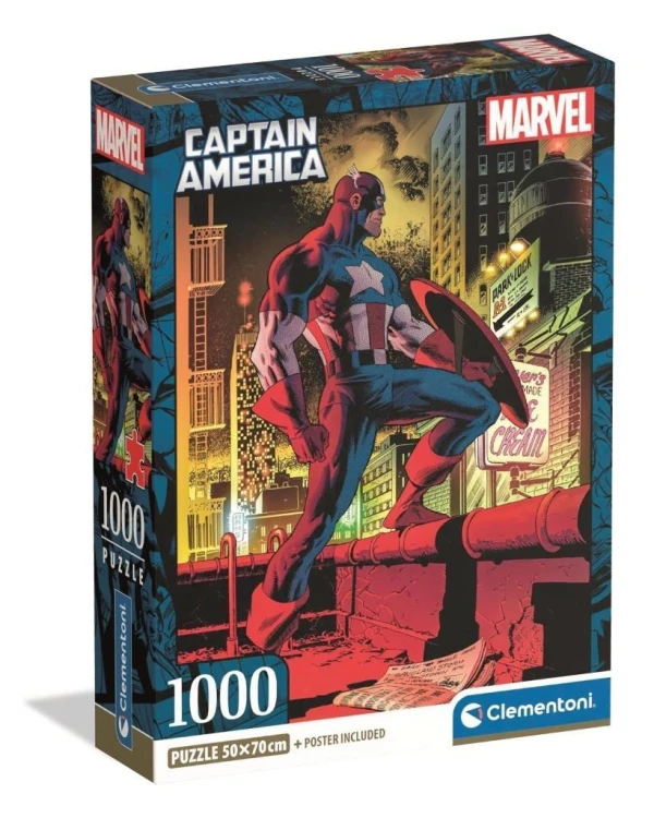 Puzzle 1000 Compact Captain America, Clementoni