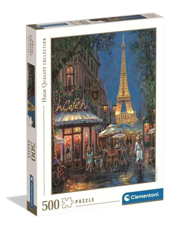 Puzzle 500 HQ Night At The Eiffel Cafe, Clementoni