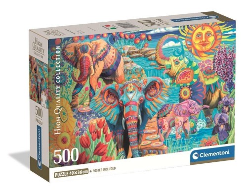 Puzzle 500 Elephants' Carnival, Clementoni