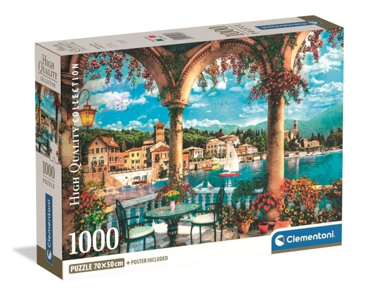 Puzzle 1000 Balcony View Of Lake Como, Clementoni
