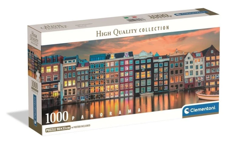 Puzzle 1000 Panorama Bright Amsterdam, Clementoni