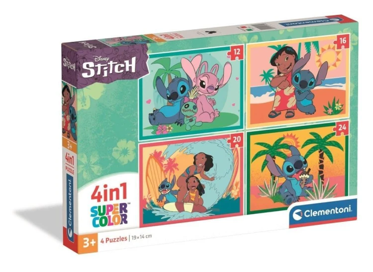 Puzzle 4w1 Super Kolor Stitch, Clementoni