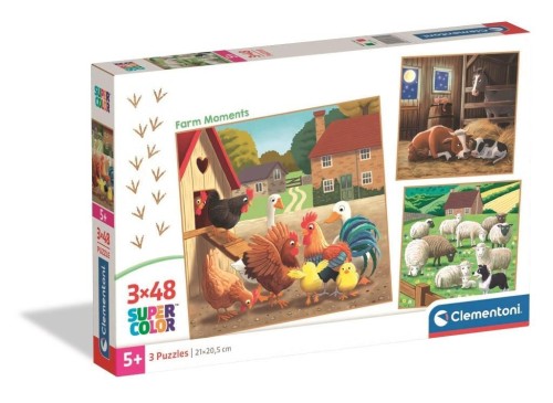 Puzzle 3x48 Super Kolor Farm Moments, Clementoni