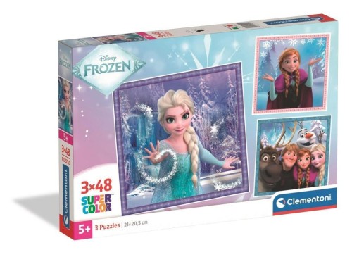 Puzzle 3x48 Super Kolor Frozen, Clementoni