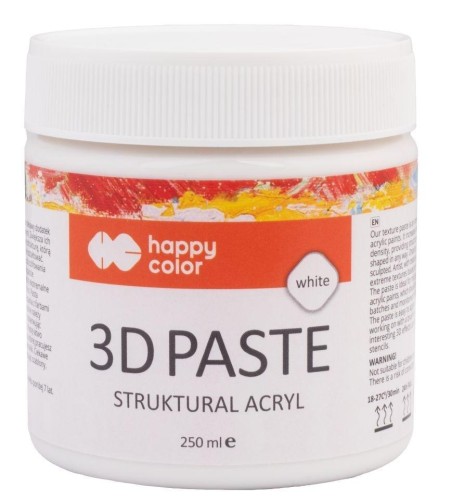 Pasta strukturalna 3D akrylowe biała HAPPY COLOR