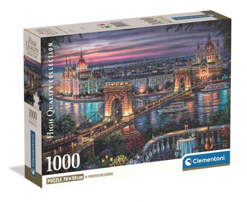 Puzzle 1000 Lights of the Danube, Clementoni