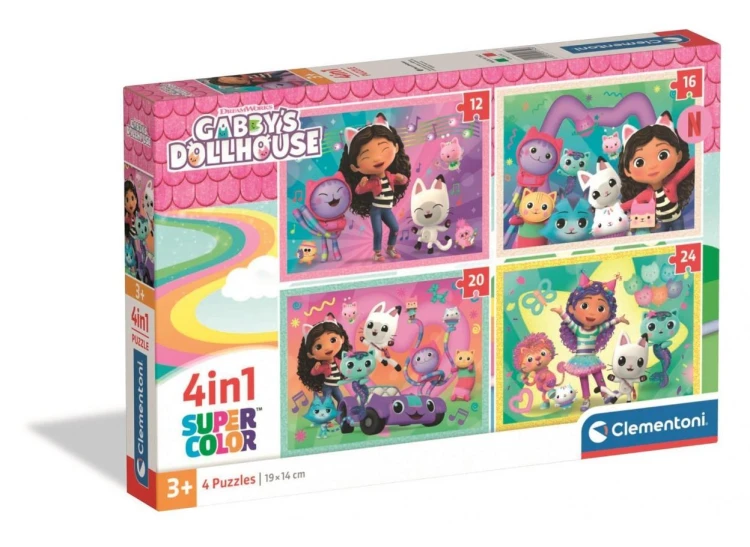 Puzzle 4w1 Gabbys Dollhouse, Clementoni