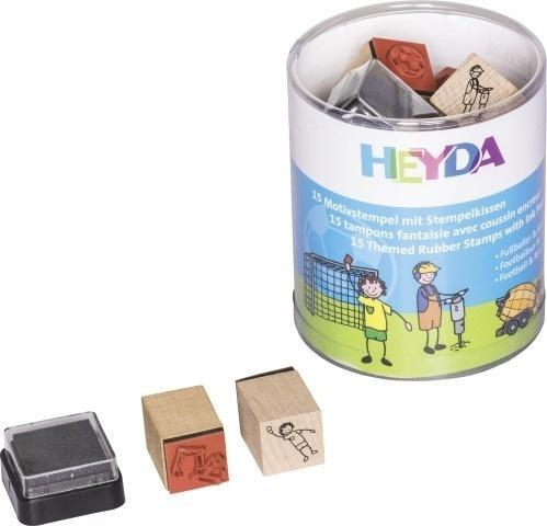 Zestaw stempli 15szt z poduszką Budowa, Heyda