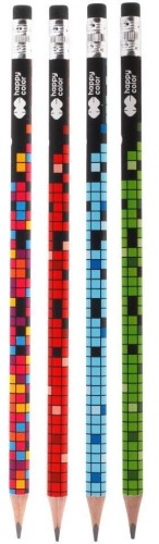 Ołówek trójkątny 2B PIXI Blox (24szt) HAPPY COLOR