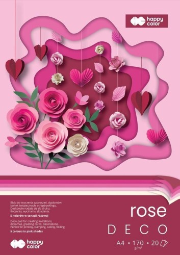 Blok Hobby Deco Rose A4 170g 20ark HAPPY COLOR