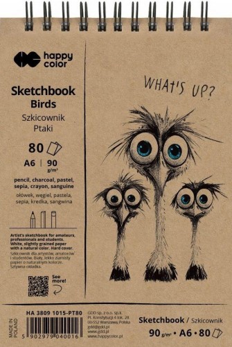 Szkicownik na spirali A6/80K 90g HAPPY COLOR, GDD