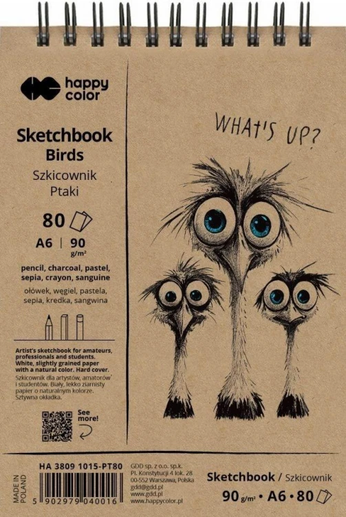 Szkicownik na spirali A6/80K 90g HAPPY COLOR, GDD