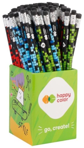 Ołówek z gumką 2B Pixi Blox (72szt) HAPPY COLOR