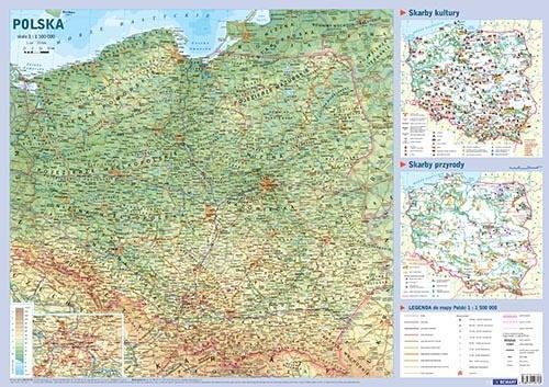 Mapa Polski plansza edukacyjna na ścianę i biurko