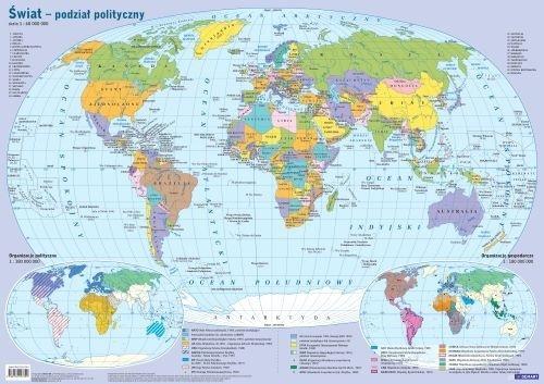Mapa świata polityczna plansza edukacyjna
