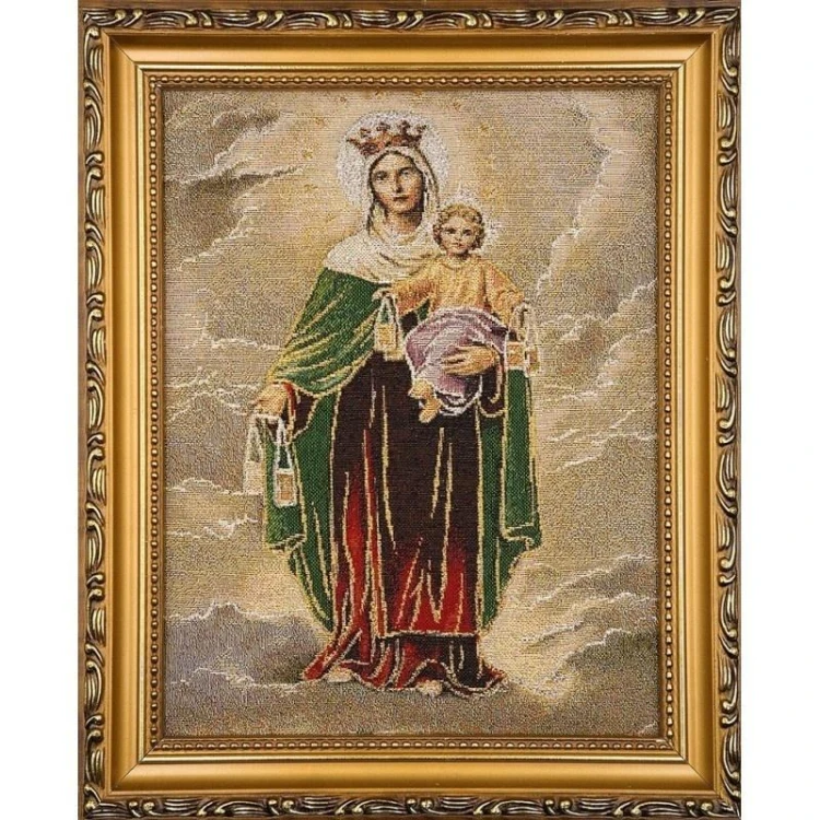 Obraz Haftowany Matka Boża Szkaplerzna 27,5x22cm
