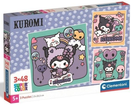 Puzzle 3x48 Kuromi, Clementoni