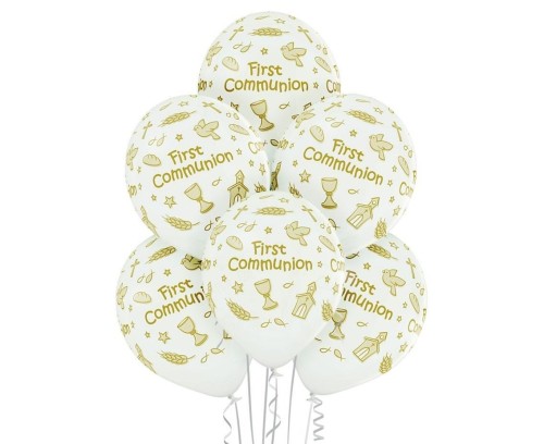 Balony Firs Communion Komunia 30cm 6szt