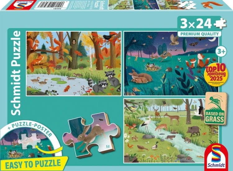 Puzzle 3 24 Leśne zwierzęta, Schmidt