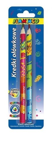 Kredki trójkątne jumbo tęczowe 4-kolorowe 2szt