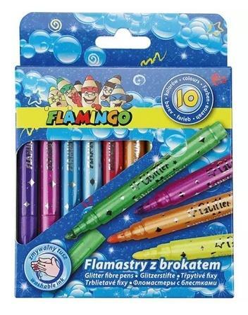 Flamastry z brokatem 10 kolorów, Titanum