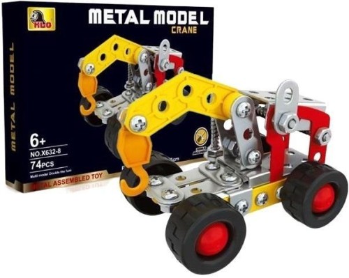 Klocki konstruktor metalowe 74el, Merkpol
