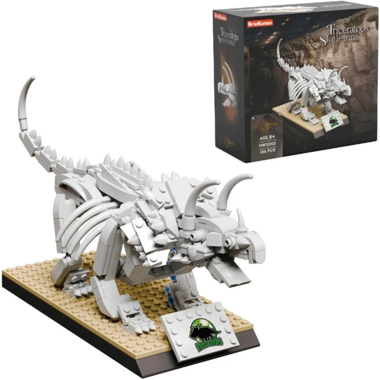 Klocki szkielet dinozaur triceratops 356el, Trifox