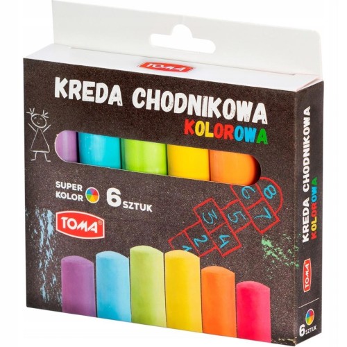 Kreda chodnikowa kolorowa 6 kolorów TOMA, TOMA