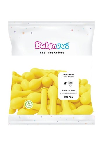 Balony lateksowe Pastel żółte 12cm 100szt