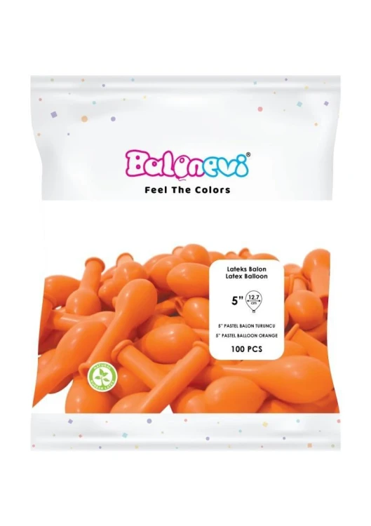 Balony lateksowe Pastelowe pomarańcz 12cm 100szt