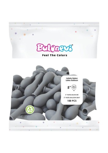 Balony lateksowe Pastel szare 12cm 100szt