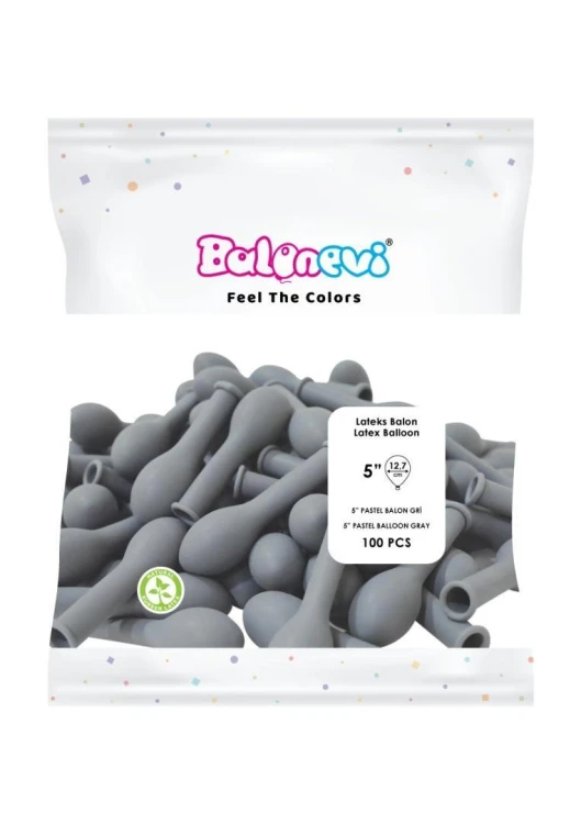 Balony lateksowe Pastel szare 12cm 100szt