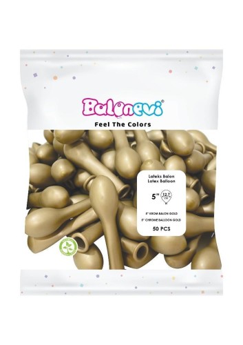 Balony lateksowe Chrome złote 12cm 100szt