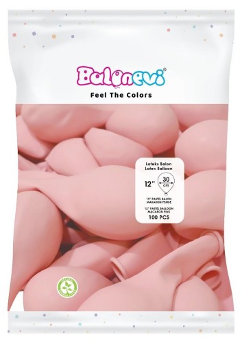 Balony lateksowe Pastel różowe 30cm 100szt