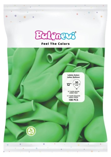Balony lateksowe Pastel zielone 30cm 100szt