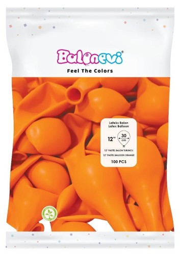 Balony lateksowe Pastel pomarańcz 30cm 100szt