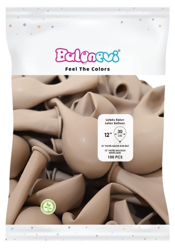 Balony lateksowe Pastel piaskowobiałe 30cm 100szt