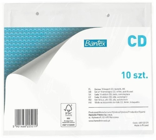 Koperta bąbelkowa CD 20x17,5cm 10szt BANTEX