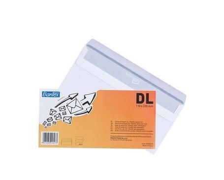 Koperta biała DL 22x11cm 50szt BANTEX, Bantex