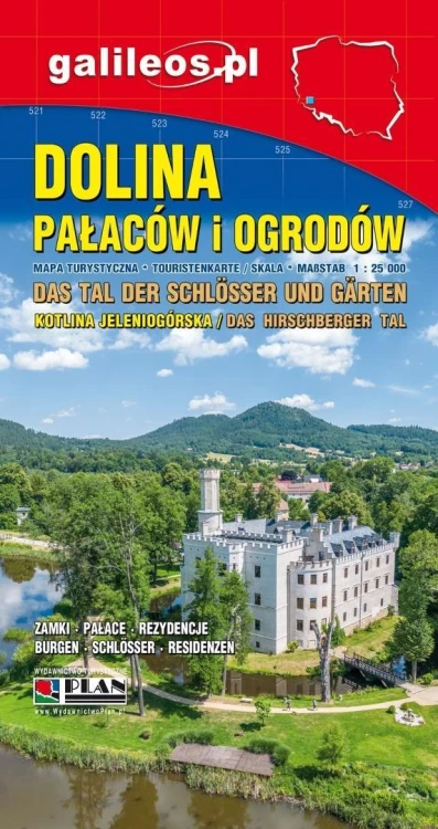 Dolina Pałaców i Ogrodów mapa turystyczna 1:25 00