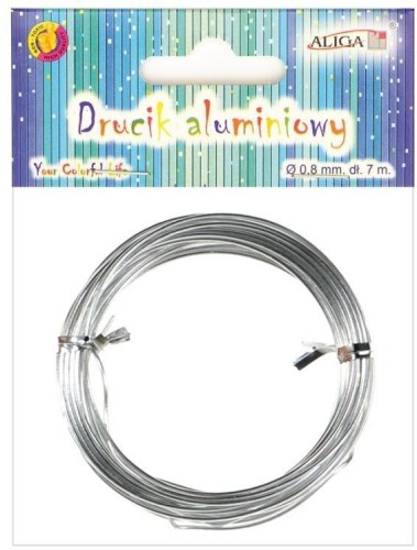 Drucik aluminiowy srebrny 0,8mm 7m, Aliga