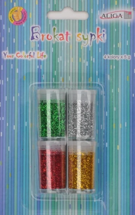 Brokat sypki bio 4 kolorów x 5g, Aliga