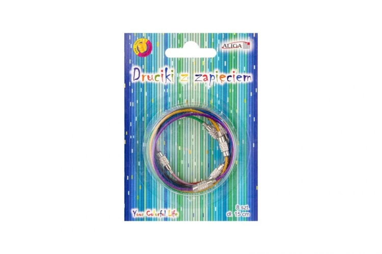Druciki kolorowe z zapięciem 15cm 8szt, Aliga
