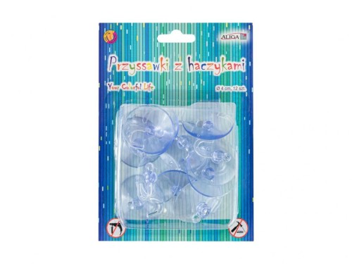 Przyssawki z obrotowymi haczykami 4cm 12szt