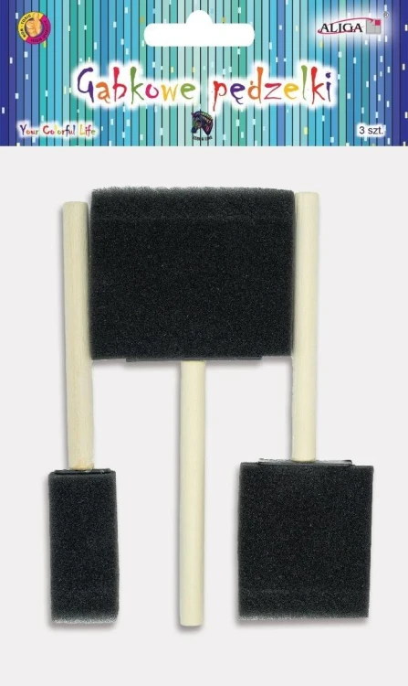 Pędzelki gąbkowe 2,5cm, 5cm, 7,5cm 3szt, Aliga