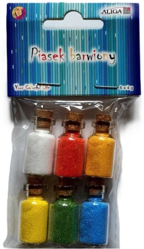 Piasek barwiony 6 kolorów x 4g, Aliga