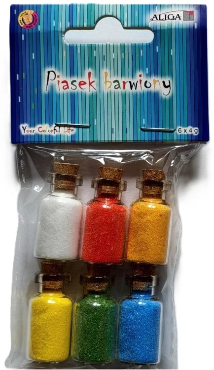 Piasek barwiony 6 kolorów x 4g, Aliga