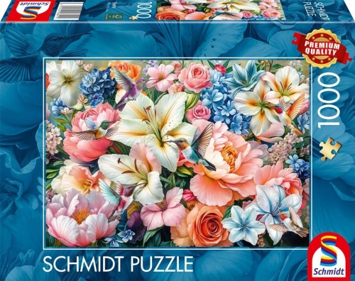 Puzzle 1000 Kolibry i kwiaty, Schmidt